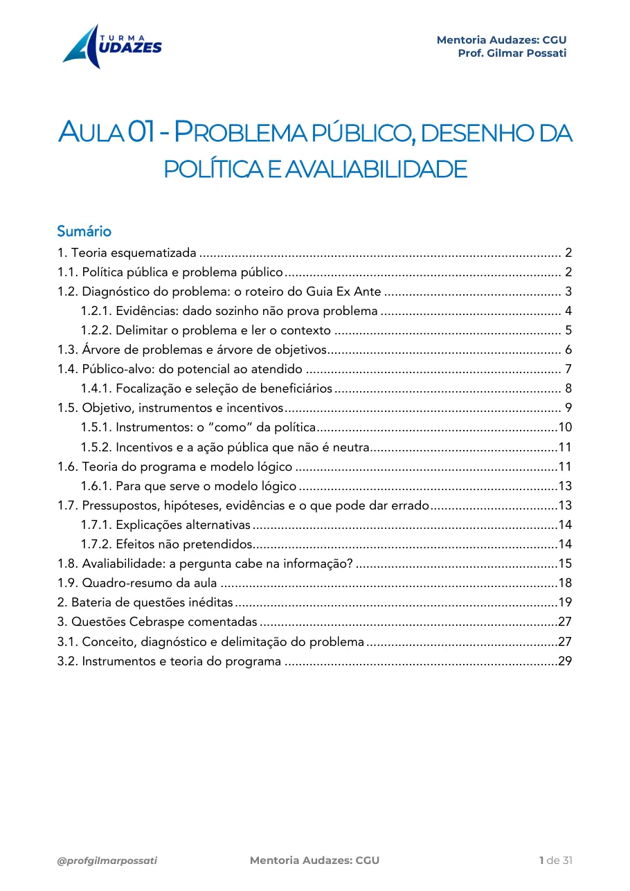 Capa da aula 1 de Políticas Públicas