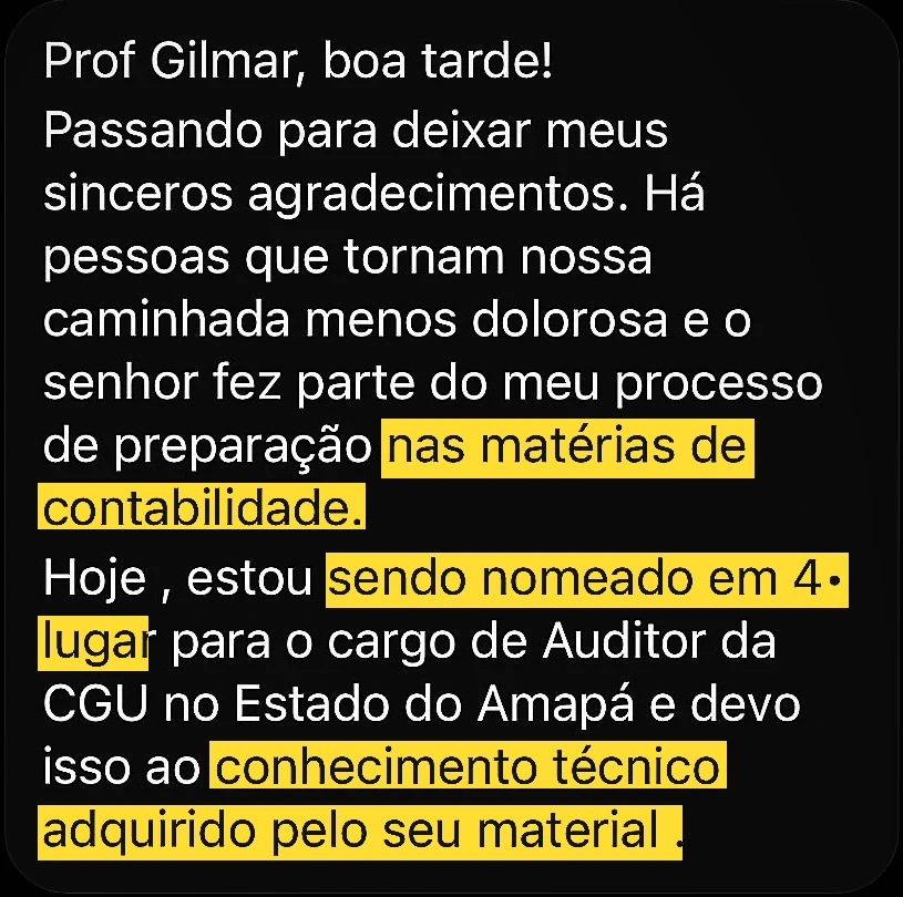 Maurício, meu aluno, 4º lugar, auditor da CGU no Amapá