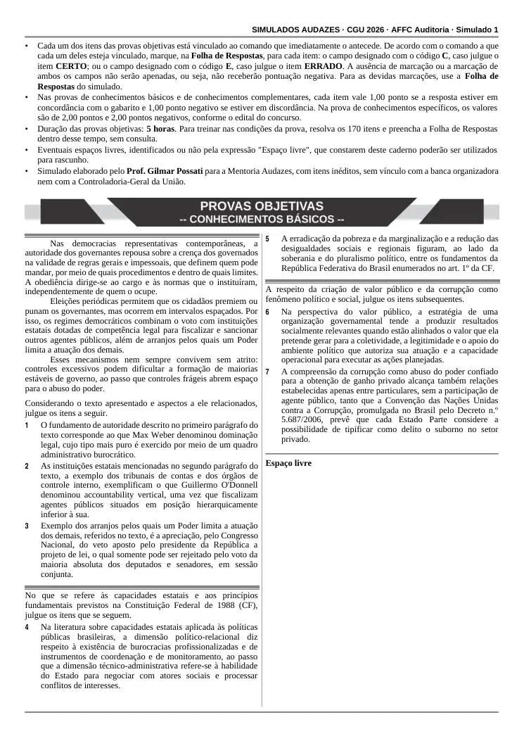 Caderno do Simulado CGU