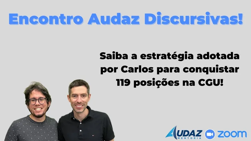 Encontro em que o Carlos conta a estratégia de discursiva que usou para subir 119 posições na CGU
